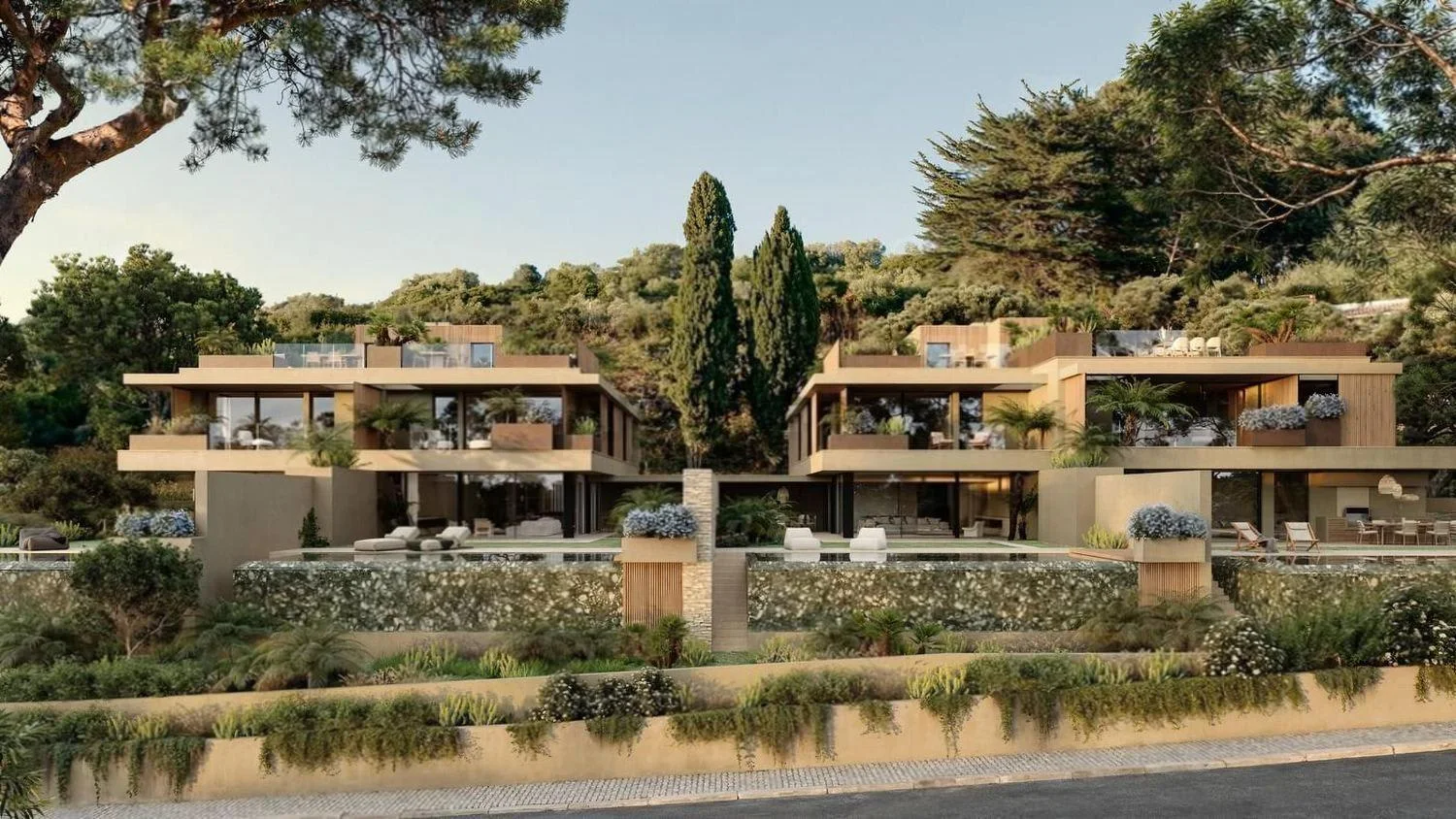 Современные дома проекта Villas do Goulão в Португалии